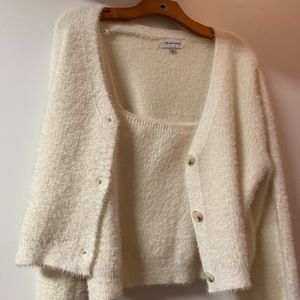 Willow & wind cream tank and cardigan set size large